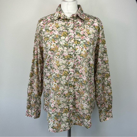 James Meade Tops - James Meade Liberty Print Shirt Size 16 Floral Cotton Long Sleeves Button Up